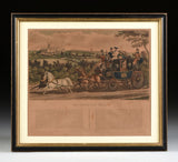 Antique Engraving, Charles Hunt, "The Birth Day Team",  Hand Colored, (1800s)!! - Old Europe Antique Home Furnishings