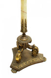 Antique Lamp, Floor, Brass, Onyx, French, Standing Floor Lamp, Early 1900s!! - Old Europe Antique Home Furnishings