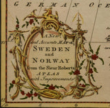 Antique Map, Sweden and Norway, 18th C. ( 1700s ) 1765, Collector's Item, Rare! - Old Europe Antique Home Furnishings
