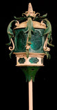 ITALIAN POLYCHROME 1-LIGHT STANDING LANTERN LAMP ANTIQUE - Old Europe Antique Home Furnishings