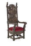 Monumental Mahogany Hall Chair, 19th century ( 1800s ) - Old Europe Antique Home Furnishings