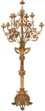 Gothic Gilt Bronze Floor Standing Candleabra, Antique, Beautiful Home Decor!! - Old Europe Antique Home Furnishings
