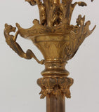 Gothic Gilt Bronze Floor Standing Candleabra, Antique, Beautiful Home Decor!! - Old Europe Antique Home Furnishings
