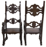 PAIR OF CHARMING FRENCH CARVED OAK EAGLE ARMCHAIRS, 19th century ( 1800s ) - Old Europe Antique Home Furnishings