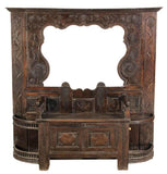 Gorgeous Provincial Carved Oak Hall Stand, 18th Century ( 1700s )!!! - Old Europe Antique Home Furnishings