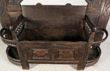 Gorgeous Provincial Carved Oak Hall Stand, 18th Century ( 1700s )!!! - Old Europe Antique Home Furnishings