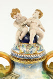Large Majolica Soft Paste Porcelain Covered Urn, 19th century ( 1800s ) - Old Europe Antique Home Furnishings