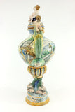 Large Majolica Soft Paste Porcelain Covered Urn, 19th century ( 1800s ) - Old Europe Antique Home Furnishings