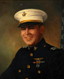 OIL ON CANVAS PAINTING OF A US MARINE CAPTAIN - Old Europe Antique Home Furnishings