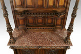 Antique French Buffet / Sideboard, Carved, Marble Top, 1800s, Palatial! - Old Europe Antique Home Furnishings
