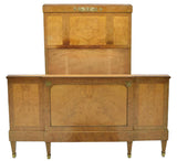 FRENCH EMPIRE STYLE BURL WOOD ORMOLU BED, antique - Old Europe Antique Home Furnishings