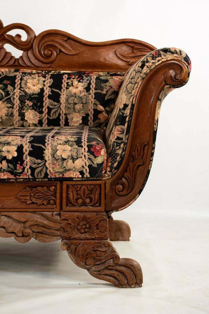 Antique Settee, Victorian Shell Carved Medallion Back, Gorgeous Bright ...