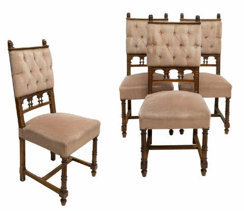 Chairs, Dining, Continental Baroque Style, Set of Four, Charming!! - Old Europe Antique Home Furnishings