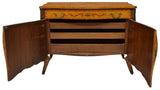 PAIR OF LOUIS XV STYLE WALNUT FIGURAL PAINTED COMMODES, antique - Old Europe Antique Home Furnishings
