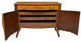 PAIR OF LOUIS XV STYLE WALNUT FIGURAL PAINTED COMMODES, antique - Old Europe Antique Home Furnishings