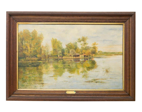 Oil Painting, Pauline Peugniez, Framed on Canvas, 1913, Serene Scene, Handsome Antique!!! - Old Europe Antique Home Furnishings