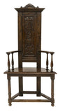 CONTINENTAL ARMORIAL CARVED WOOD HALL CHAIR, 19th century ( 1800s ) - Old Europe Antique Home Furnishings