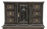 HANDSOME SIGNED SPANISH BAROQUE STYLE VARGUENO CABINET, 19th century ( 1800s ) - Old Europe Antique Home Furnishings