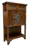 HANDSOME SPANISH GOTHIC STYLE TRACERY CARVED OAK CABINET, 19th century!! - Old Europe Antique Home Furnishings