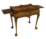 CHIPPENDALE STYLE BURLWOOD TEA TABLE, LATE 19THC. ( 1800s ) - Old Europe Antique Home Furnishings