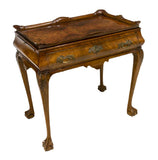 CHIPPENDALE STYLE BURLWOOD TEA TABLE, LATE 19THC. ( 1800s ) - Old Europe Antique Home Furnishings