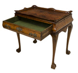 CHIPPENDALE STYLE BURLWOOD TEA TABLE, LATE 19THC. ( 1800s ) - Old Europe Antique Home Furnishings