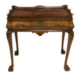 CHIPPENDALE STYLE BURLWOOD TEA TABLE, LATE 19THC. ( 1800s ) - Old Europe Antique Home Furnishings