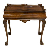 CHIPPENDALE STYLE BURLWOOD TEA TABLE, LATE 19THC. ( 1800s ) - Old Europe Antique Home Furnishings