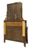 CONTINENTAL ART NOUVEAU STAINED GLASS SIDEBOARD, early 1900s - Old Europe Antique Home Furnishings