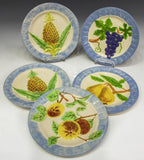 Plates, Fruit, Henriot Quimper France Majolica, Five, Lovely Home Decor! - Old Europe Antique Home Furnishings