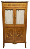 FRENCH MARBLE-TOP MARQUETRY SHEET MUSIC CABINET, 19th century ( 1800s ) - Old Europe Antique Home Furnishings