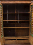Antique Bookcase, Henri II Style Leaded Bullseye Glass, 19th C. 1800s) Gorgeous! - Old Europe Antique Home Furnishings