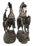 Bronze Marly Horses, Pair, Two, French, After Coustou, Signed, Fantastic Pieces - Old Europe Antique Home Furnishings