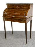 Bureau, Desk, French Louis XVI, Cylinder, Marble Top, early 1900s, - Old Europe Antique Home Furnishings
