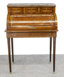 Bureau, Desk, French Louis XVI, Cylinder, Marble Top, early 1900s, - Old Europe Antique Home Furnishings