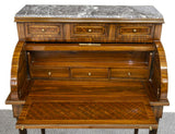 Bureau, Desk, French Louis XVI, Cylinder, Marble Top, early 1900s, - Old Europe Antique Home Furnishings