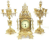 Antique Clock Set, Mantel, Ornate Architectural Ormolu, Set of Three, 19th Century, 1800s, Gorgeous! - Old Europe Antique Home Furnishings