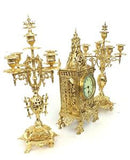 Antique Clock Set, Mantel, Ornate Architectural Ormolu, Set of Three, 19th Century, 1800s, Gorgeous! - Old Europe Antique Home Furnishings
