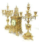 Antique Clock Set, Mantel, Ornate Architectural Ormolu, Set of Three, 19th Century, 1800s, Gorgeous! - Old Europe Antique Home Furnishings