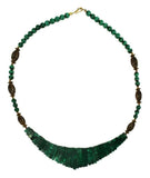 GREEN MALACHITE BEADED NECKLACE & EARRINGS, Gorgeous Jewelry!! - Old Europe Antique Home Furnishings