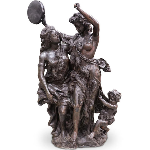 Bronze Statue, Sculpture, Lifesize, Decorative Greco Roman Figural, 2 Females!! - Old Europe Antique Home Furnishings