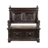 Italian Carved Figural Hall Bench,  Gorgeous Entry Piece! - Old Europe Antique Home Furnishings