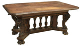 ANTIQUE DINING TABLE, ITALIAN RENAISSANCE REVIVAL CARVED LION TABLE, 19th ( 1800 - Old Europe Antique Home Furnishings