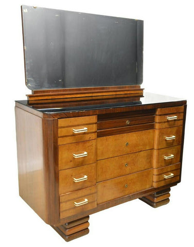 Antique Bedroom Set, Deco, Chest of Drawers, Bed, Nightstands, 1930's! | Old Europe Antique Home Furnishings