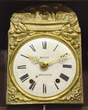 Antique Grandfather Clock French, Brittany Carved Oak Tall Case, 1900's! - Old Europe Antique Home Furnishings