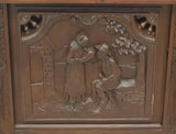 Antique Grandfather Clock French, Brittany Carved Oak Tall Case, 1900's! - Old Europe Antique Home Furnishings
