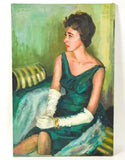 Mid 20th C. Oil Portrait Young Woman - Old Europe Antique Home Furnishings
