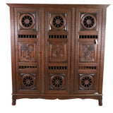 Antique Armoire Breton, Triple Door French Breton Style Oak Armoire, Beautiful!! - Old Europe Antique Home Furnishings
