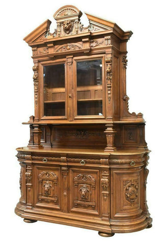 Antique Sideboard, French Renaissance, Carved Walnut, Absolutely Amazing Piece, 19th Century, Elite Collection!! - Old Europe Antique Home Furnishings