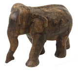 Antique Figure, Wood Elephant, Unique Carving, Great for a Man Cave, 23.5 Ins! - Old Europe Antique Home Furnishings